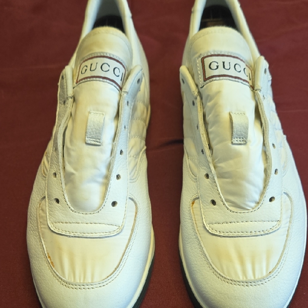 Gucci Men's Off-White Leather Sneakers Gucci 7.5 Mens 9